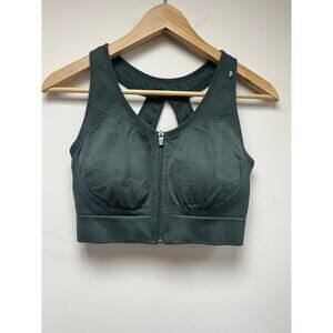 VINA Front Zip Sports Bra L in Olive